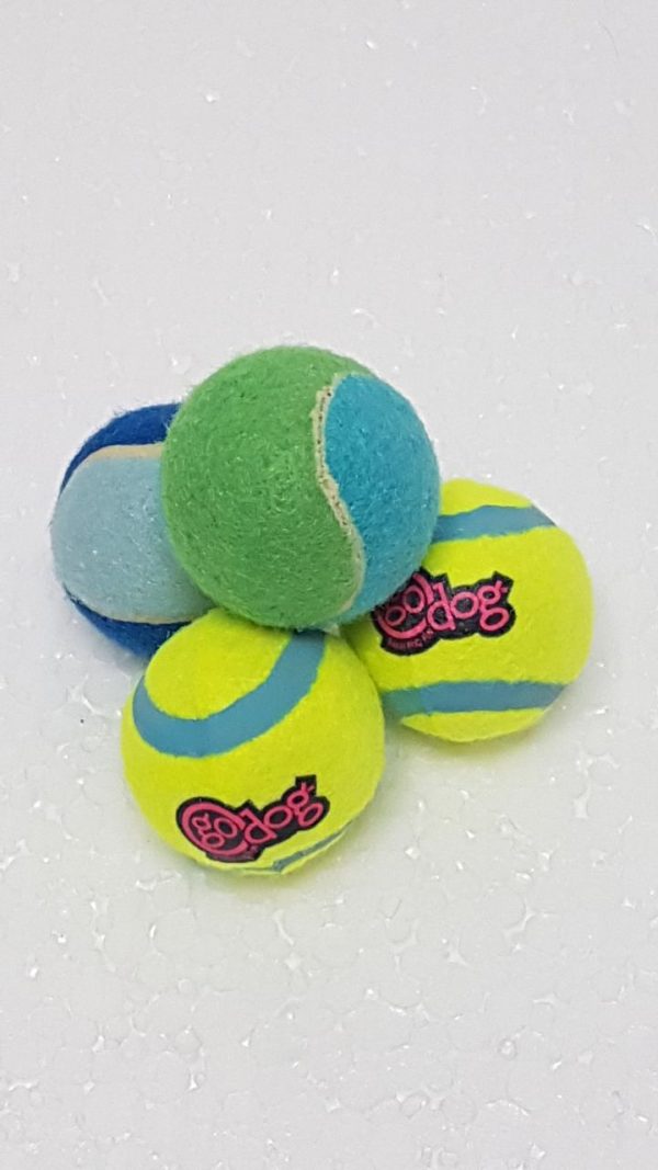 Pack 4 Mini Pelotas de Tenis, 5 cm de diámetro.