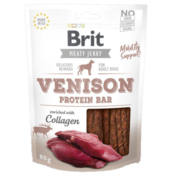 Brit Jerky Snack Venison Protein Bar 80gr