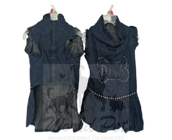 Doggiduds Vestido Mezclilla Macostas Pequeñas M