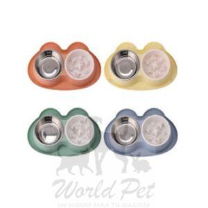 Wonder Dog Plato Doble Acero y Come Lento 255Gr
