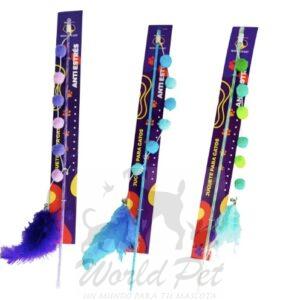 Wonder Cat Juguete Varilla Pompon y Plumas