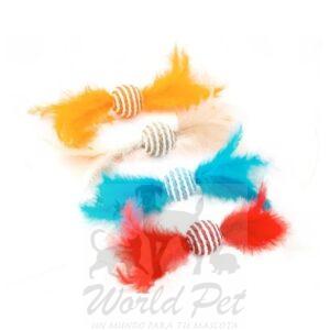 Feline Juguete Bola con Plumas para Gatos