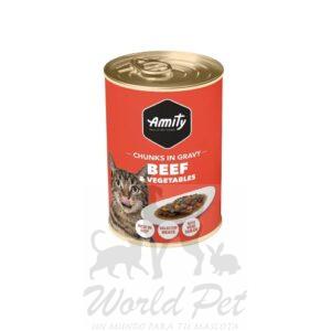 Amity Cat Chunks Beef & Vegetable Adult Wet Food 415 Gr