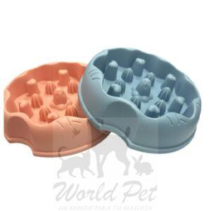 Plato Comedero Come Lento Pequeño Regula Ansiedad Perros