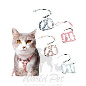 Wonder Cat Arnés tipo H con Traílla de Cordón